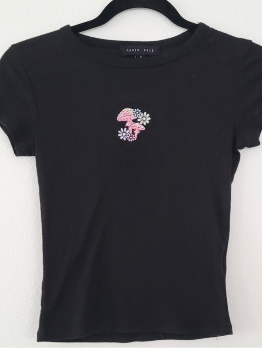 Black Baby Doll ribbed Tee